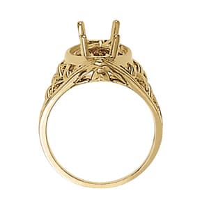 Marquise Gemstone Ring, Side view in white gold or platinum