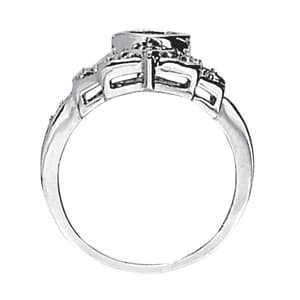 Marquise Gemstone Ring (0.44 ct. tw.), Side view in white gold or platinum