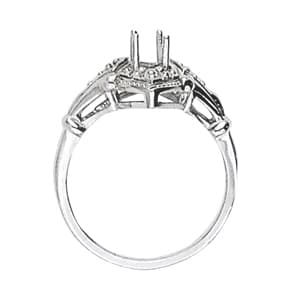Marquise Gemstone Ring (0.02 ct. tw.), Side view in white gold or platinum