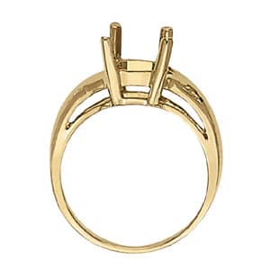 Emerald Gemstone Ring, Side view in white gold or platinum