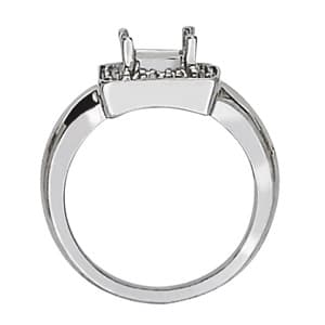 Emerald Gemstone Ring (1/4 ct. tw.), Side view in white gold or platinum