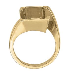 Emerald Gemstone Ring, Side view in white gold or platinum