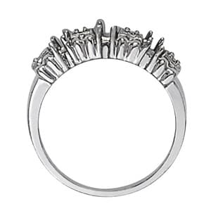 Emerald Gemstone Ring (0.08 ct. tw.), Side view in white gold or platinum