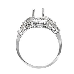 Vintage Emerald Color Ring (0.02 ct. tw.), Side view in white gold or platinum