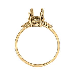 Oval Gemstone Ring, Side view in white gold or platinum