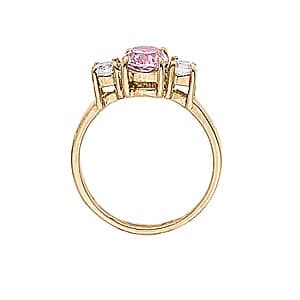 Oval Gemstone Ring (0.3 ct. tw.), Side view in white gold or platinum