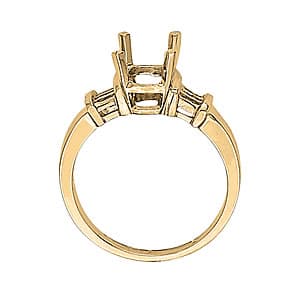 Oval Gemstone Ring (1/4 ct. tw.), Side view in white gold or platinum