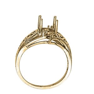 Oval Gemstone Ring (0.04 ct. tw.), Side view in white gold or platinum