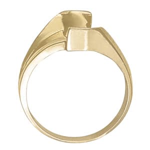 Oval Gemstone Ring, Side view in white gold or platinum