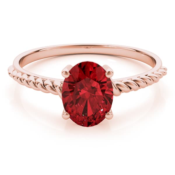 Oval Gemstone Ring, On hand view in rose gold