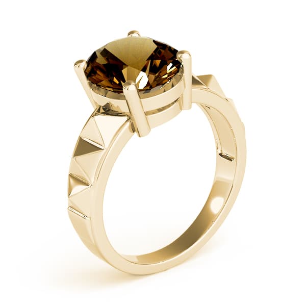 Oval Gemstone Ring, Angle view in yellow gold