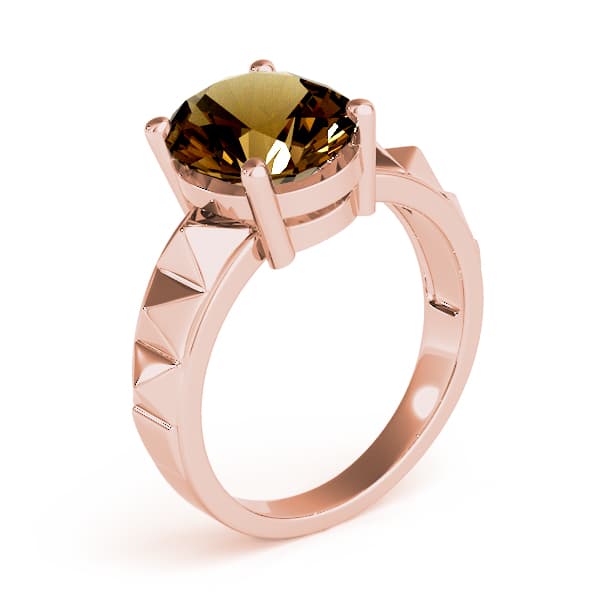 Oval Gemstone Ring, Angle view in rose gold