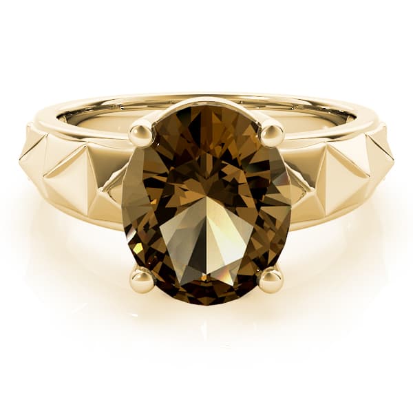 Oval Gemstone Ring, On hand view in yellow gold