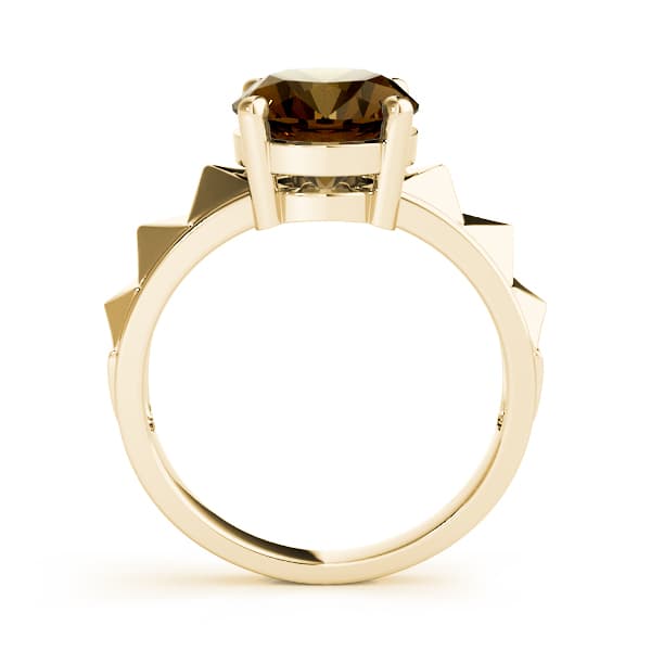 Oval Gemstone Ring, Side view in yellow gold