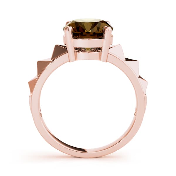 Oval Gemstone Ring, Side view in rose gold