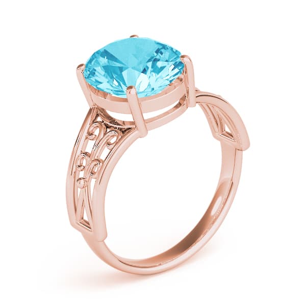 Oval Gemstone Ring, Angle view in rose gold