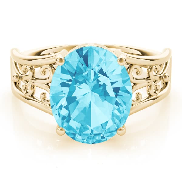 Oval Gemstone Ring, On hand view in yellow gold