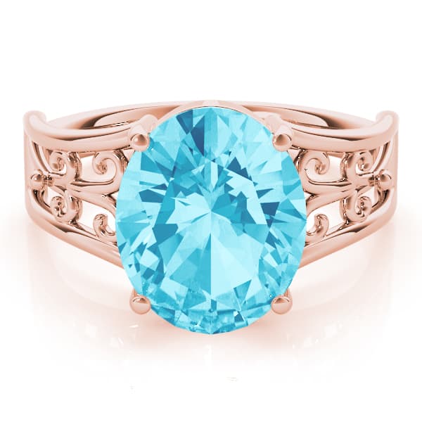 Oval Gemstone Ring, On hand view in rose gold