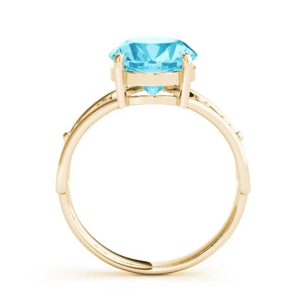 Oval Gemstone Ring, Side view in yellow gold