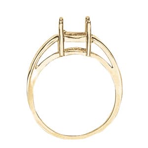 Oval Gemstone Ring, Side view in white gold or platinum