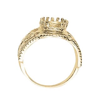 Oval Color Ring, Side view in white gold or platinum