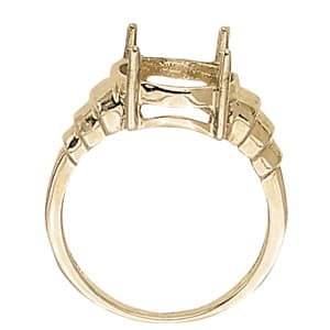 Oval Gemstone Ring, Side view in white gold or platinum