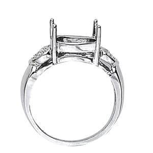 Oval Gemstone Ring (0.03 ct. tw.), Side view in white gold or platinum