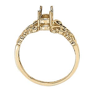 Oval Gemstone Ring, Side view in white gold or platinum