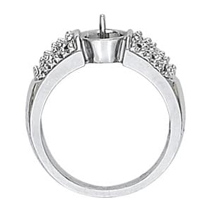 Pearl Gemstone Ring (0.18 ct. tw.), Side view in white gold or platinum