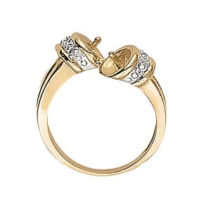Bypass Pearl Color Ring (1/8 ct. tw.), Side view in white gold or platinum