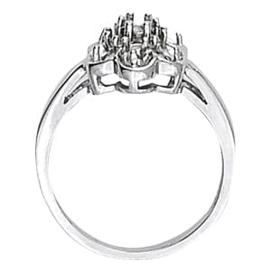 Cluster Floral Fashion Bands (0.4 ct. tw.), Side view in white gold or platinum