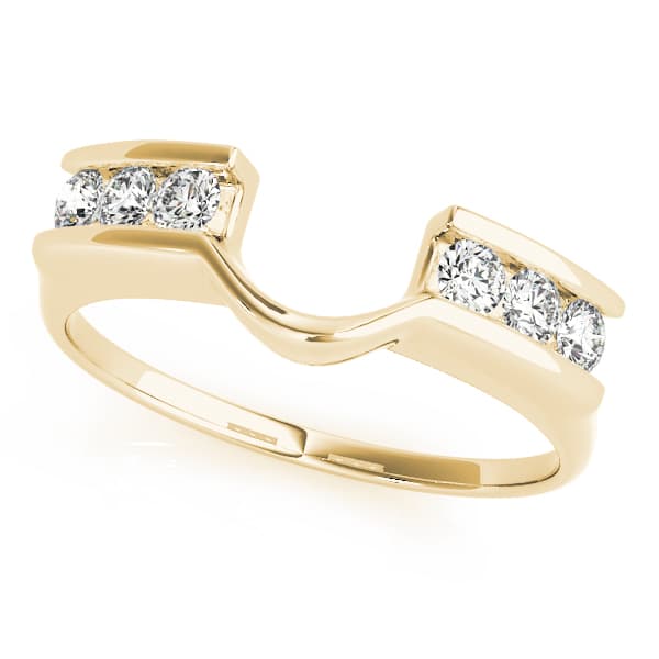 Channel Set Wraps & Inserts Wedding Band (0.19 ct. tw.), Front view in yellow gold