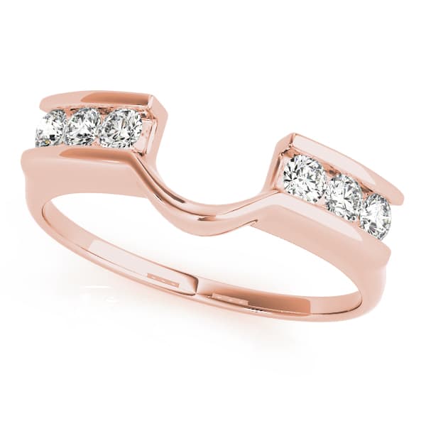 Channel Set Wraps & Inserts Wedding Band (0.3 ct. tw.), Front view in rose gold