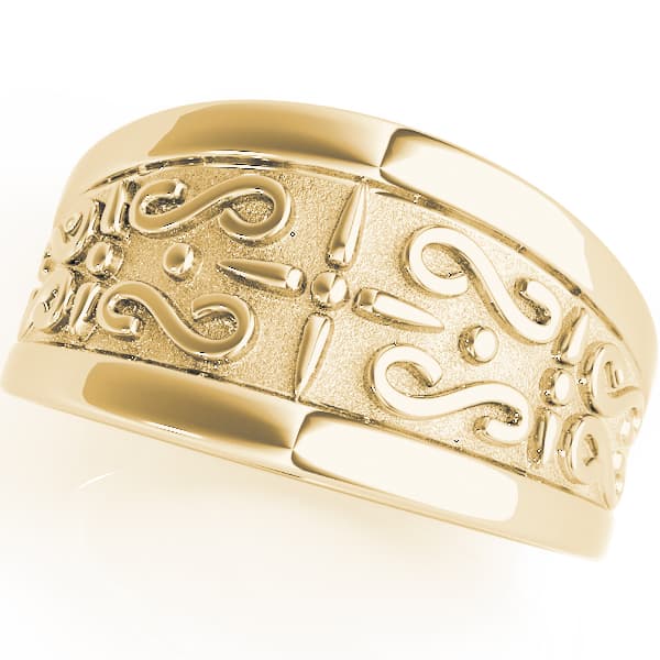 Gold Wedding Band, Front view in yellow gold