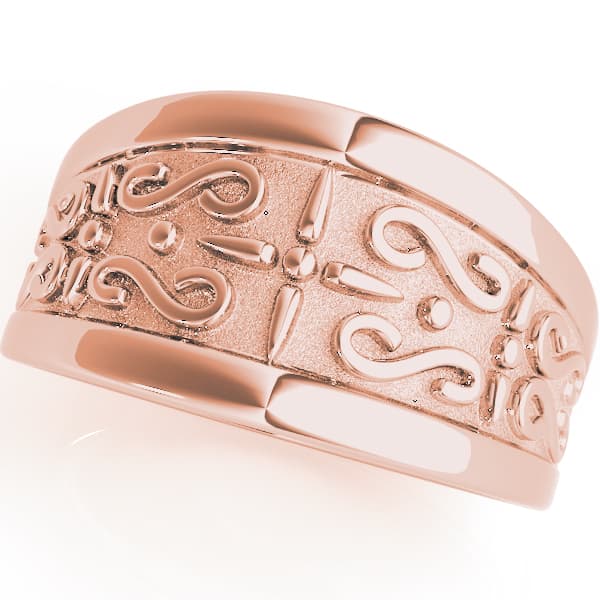 Gold Wedding Band, Front view in rose gold