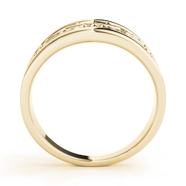 Gold Wedding Band, Side view in yellow gold