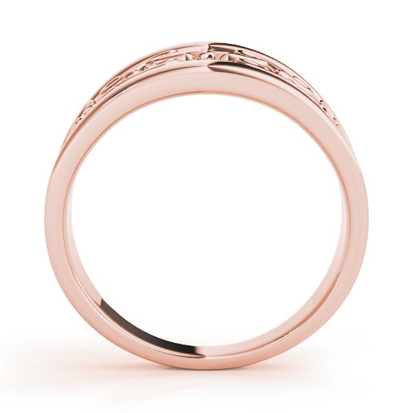 Gold Wedding Band, Side view in rose gold