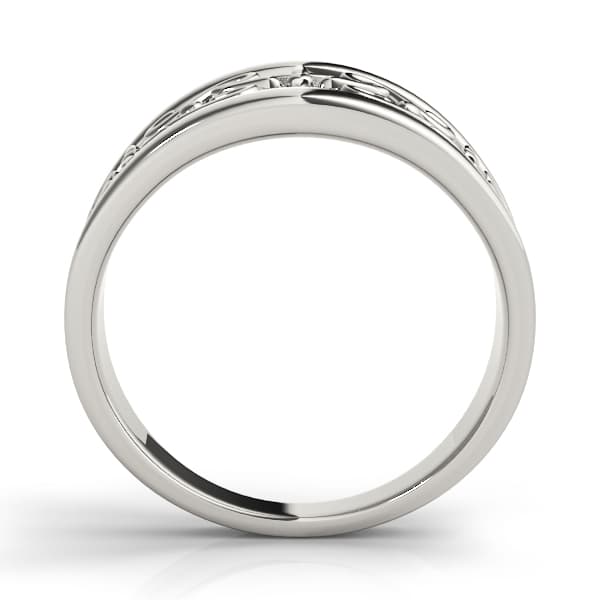 Gold Wedding Band, Side view in white gold or platinum