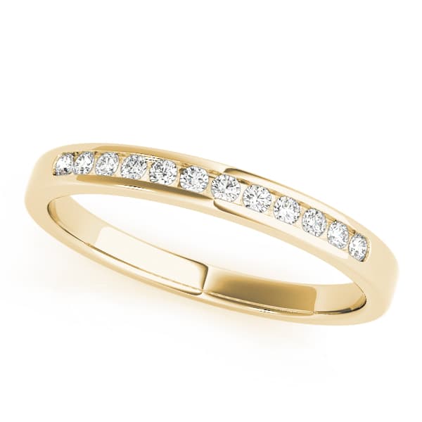 Channel Set Wedding Band (1/8 ct. tw.), Front view in yellow gold