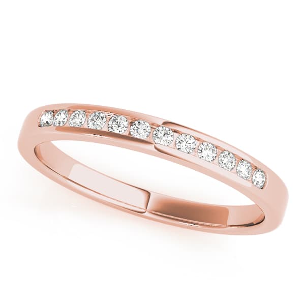 Channel Set Wedding Band (1/8 ct. tw.), Front view in rose gold