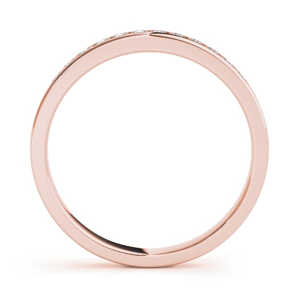 Channel Set Wedding Band (1/8 ct. tw.), Side view in rose gold
