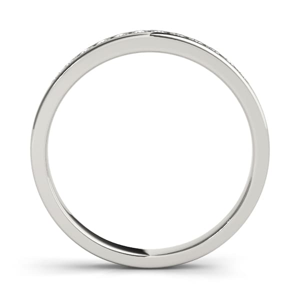 Channel Set Wedding Band (1/8 ct. tw.), Side view in white gold or platinum