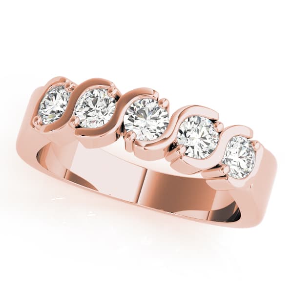 S Wedding Band (1/2 ct. tw.), Front view in rose gold