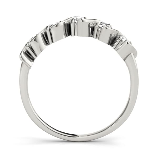 S-Shape Wedding Band (1/2 ct. tw.), Side view in white gold or platinum