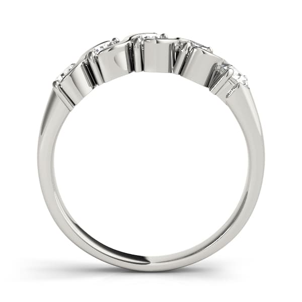 S-Shape Wedding Band (1/2 ct. tw.), Side view in white gold or platinum