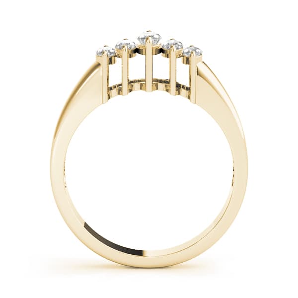 Fancy Shape Marquise Wedding Band (0.9 ct. tw.), Side view in yellow gold