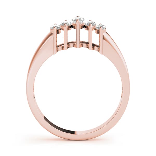 Fancy Shape Marquise Wedding Band (3/8 ct. tw.), Side view in rose gold