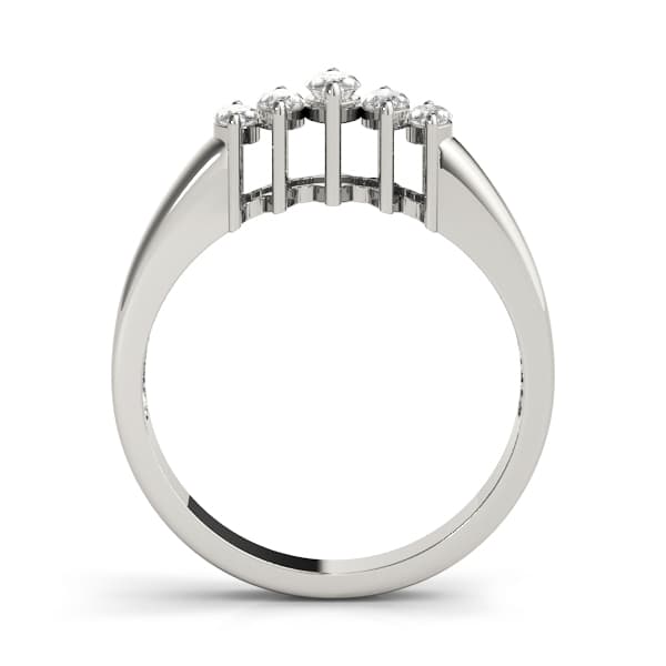 Fancy Shape Marquise Wedding Band (3/8 ct. tw.), Side view in white gold or platinum