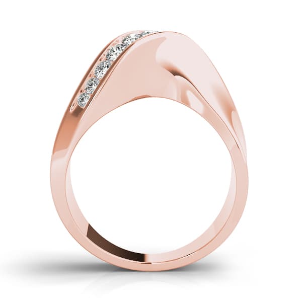 Single Row Swirl Channel Set Fashion Ring (3/8 ct. tw.), Side view in rose gold