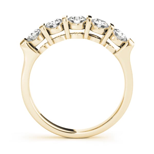 Bar Set Wedding Bands (3/4 ct. tw.), Side view in yellow gold